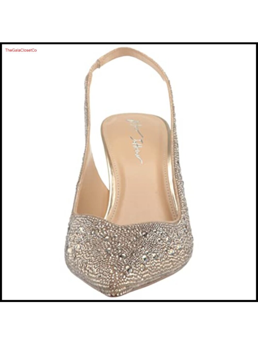 Rhinestone Slingback Kitten Heel Pointed Toe Pump - Picture 5 of 6